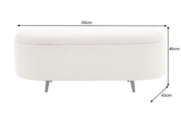 Scandinavische Gestoffeerde Bank VOGUE 110cm wit Bouclé, Ophalen of Verzenden, Nieuw
