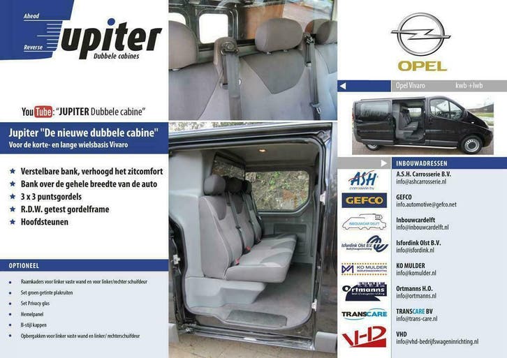 OPEL VIVARO Dubbele Cabine inbouw ACTIE'S, Diensten en Vakmensen, Auto en Motor | Monteurs en Garages