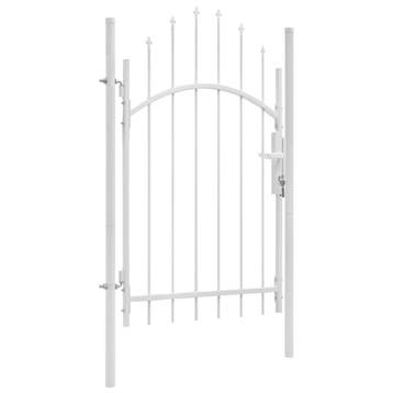 vidaXL Tuinpoort Woerden staal 1x2,25 m wit, Verzenden, Nieuw