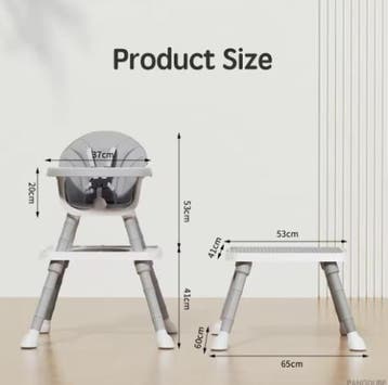 Multifunctionele Peuterstoel en Tafel – Eten, Spelen, Leren, Verzenden, Nieuw