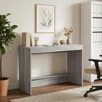 vidaXL Bed Bureau Grijs Sonoma Bewerkt hout 100 x 45 x 75 cm, Verzenden, Nieuw