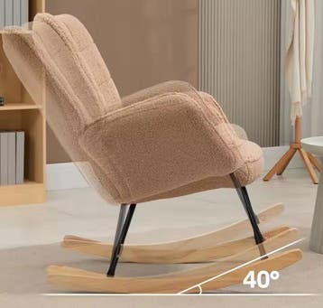 Nieuwe Bruine Schommelstoel – Berberfleece, Hout, pluche wol, Verzenden, Nieuw