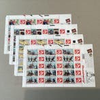 België - De 4 gegeerde vellen Duostamp Kuifje, Gestempeld