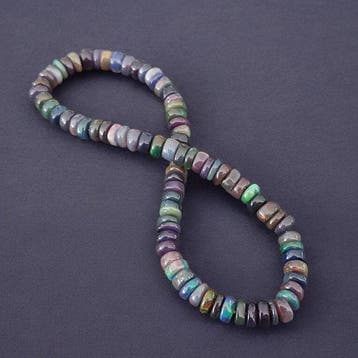 Armband met multikleurige zwarte opaal van Ethiopische