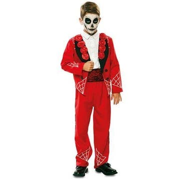 Day of the Dead Kostuum rood - kind, Verzenden, Nieuw, Feestartikel