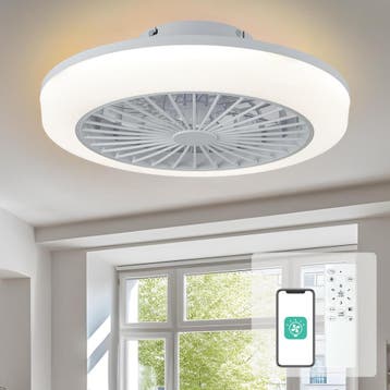 Plafondventilator met Licht Smart Dimbaar Stil 6 Standen, Verzenden, Nieuw
