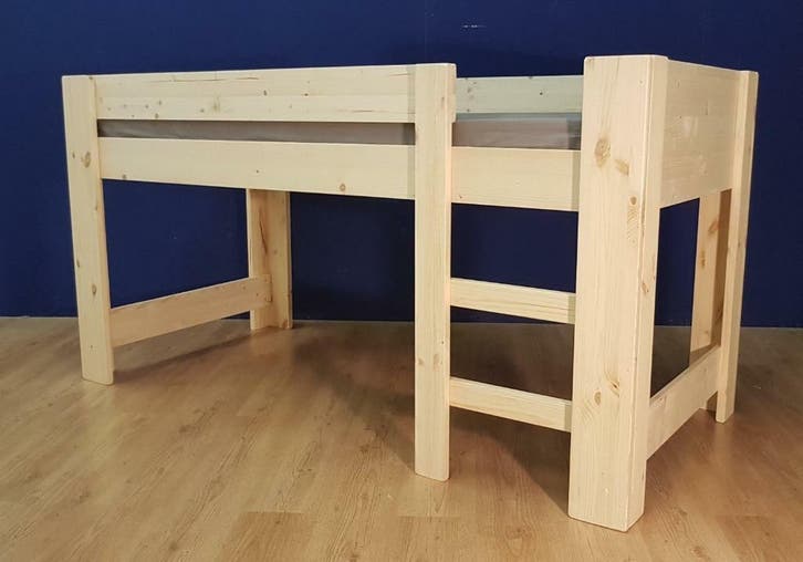 HALFHOOGSLAPER 70X170 t/m 90x200 4 hoogtes, Kinderen en Baby's, Kinderkamer | Stapelbedden en Hoogslapers, Halfhoogslaper, Nieuw