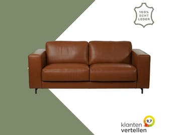 Leren bank Clear - 2,5 zits, Huis en Inrichting, Bohemian, Eigentijds, Modern, Retro, Vintage, Nieuw, Ophalen of Verzenden, Rechte bank