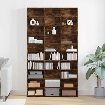 vidaXL Cd-kast 102x23x177,5 cm bewerkt hout gerookt, Verzenden, Nieuw