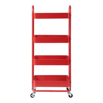 Keukentrolley Pyhäntä met 4 manden 103,5x46x35 cm rood [en.c, Verzenden