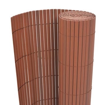 vidaXL Tuinafscheiding dubbelzijdig 90x500 cm PVC bruin, Tuin en Terras, Schuttingen, Verzenden, Nieuw, Kunststof, Minder dan 1 meter