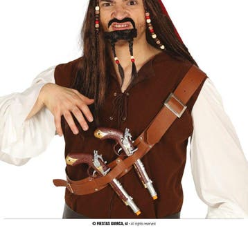 Piraten pistolen met holster, Verzenden, Nieuw, Feestartikel