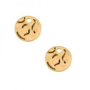 10 x Metalen Bedel Munt Goud 19 mm Ø 3.0 mm (Religie bedels, Ophalen of Verzenden, Nieuw, Bedel