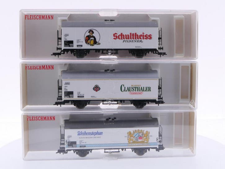 Schaal H0 Fleischmann 5322, 5327K en 5329K set van 3 gesl..., Hobby en Vrije tijd, Modeltreinen | H0, Gelijkstroom, Analoog, Zo goed als nieuw