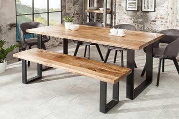 Design bank IRON CRAFT 170cm mangohout ijzer industrieel, Huis en Inrichting, Ophalen of Verzenden, Nieuw