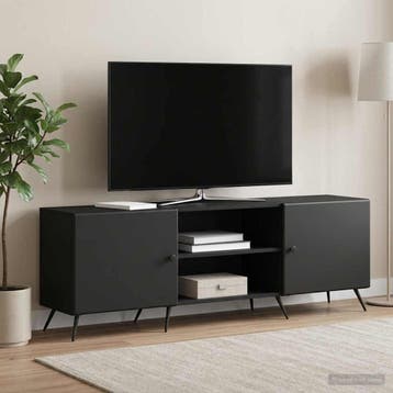 vidaXL TV-kast 150 x 31 x 50 cm Zwart Bewerkt hout, Minder dan 50 cm, Verzenden, Nieuw, Minder dan 100 cm