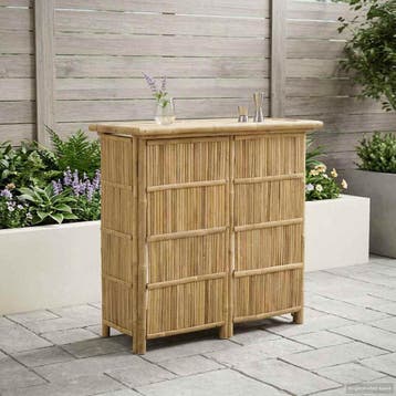 vidaXL Buiten Bartafel Naturel 115 x 55 x 105 cm Bamboe, Verzenden, Nieuw, Hout