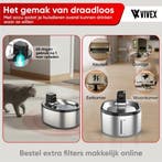 2dekans | Vivex® Draadloze Drinkfontein - RVS - 4,5 Liter -, Ophalen of Verzenden