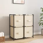 vidaXL Opbergkast met 4 stoffen manden 63x30x71 cm staal, Verzenden, Nieuw