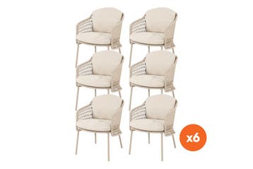 Set van 6 - 4SO Puccini dining tuinstoelen, Verzenden, Nieuw, Overige materialen