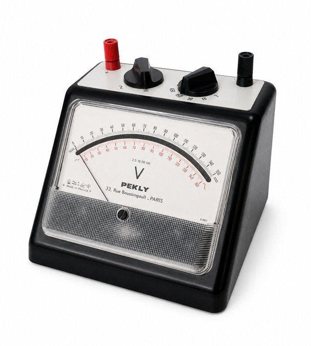 voltmètre magnétro-électrique ancien – Ateliers PEKLY -, Antiek en Kunst, Antiek | Wandborden en Tegels