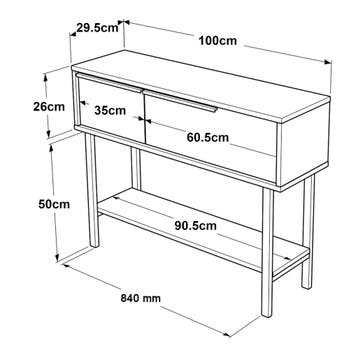 Console tafel Vesanto sidetable 100x29,5x76 cm eikenkleurig, Verzenden, Nieuw