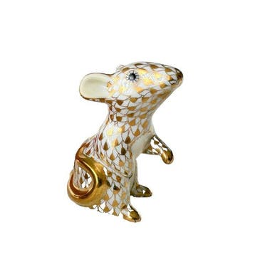 Herend - Beeldje - Gold Fishnet Mouse - 2020 Chinese Zodiac