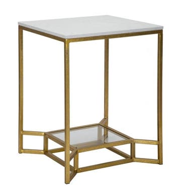 TAFEL DUBBEL MARMER CM 47X47X60, Huis en Inrichting, Tafels | Sidetables, Ophalen of Verzenden, Nieuw