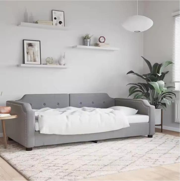 Cozy Light Grey Daybed 90x190 cm – Versatile Sofa Bed, Huis en Inrichting, Slaapkamer | Slaapbanken, Nieuw, Verzenden