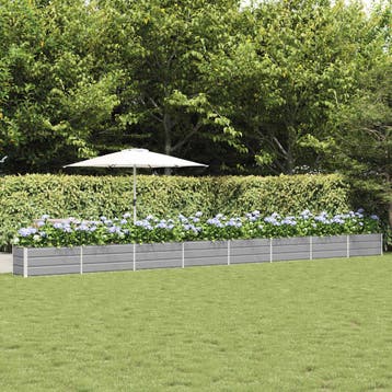 vidaXL Plantenbak Lichtgrijs 770 x 50 x 45 cm Gegalvaniseerd, Verzenden, Minder dan 60 cm, Nieuw, Metaal