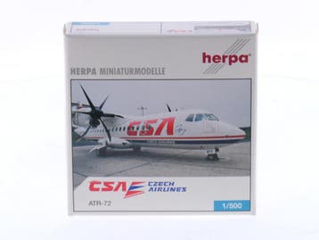 Schaal 1:500 Herpa 508063 ATR-72 CSA Czech Airlines Reg...., Ophalen of Verzenden, Zo goed als nieuw