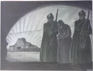 Nadezhda Krupskaya wordt gevangen genomen op spotprent, Antiek en Kunst, Verzenden
