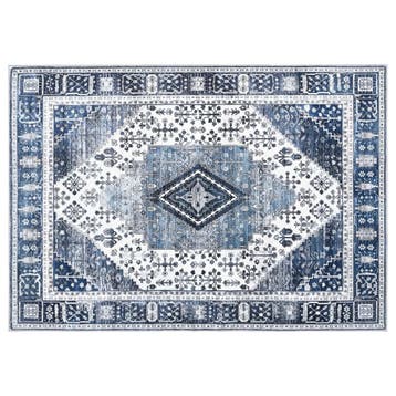 vidaXL Vloerkleed ORIZ Donkerblauw 140 x 200 cm 100%, Verzenden, Nieuw