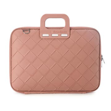 Bombata Intrecciato 15 / 16 inch Laptoptas Vlecht Lichtroze, Computers en Software, Laptoptassen, Verzenden, Nieuw