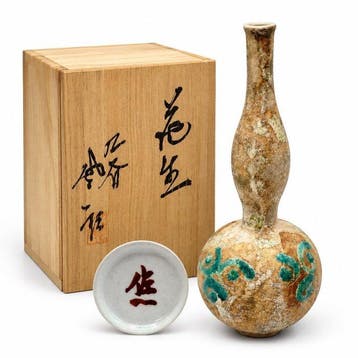 Matsumoto Saichi — Kutani-aardewerk Hoge budvaas met een