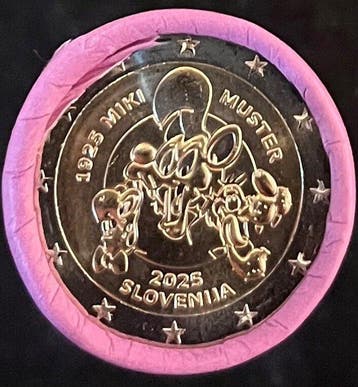 Slovenië. 2 Euro 2025 Miki Muster (25 stuks) in muntrol