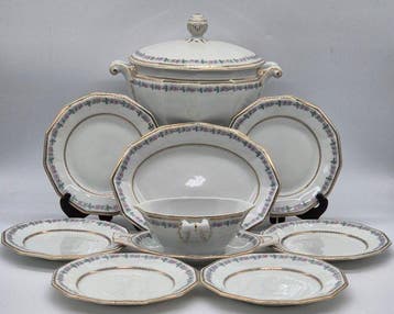 Eetservies - H&C Schlaggenwald – Servier- und Teller-Set –, Antiek en Kunst