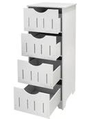 4-Laags Witte Badkamerkast – Kolomkast voor Opbergen 30×30×8, Huis en Inrichting, Kasten | Buffetkasten, Verzenden, Nieuw