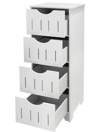 4-Laags Witte Badkamerkast – Kolomkast voor Opbergen 30×30×8, Huis en Inrichting, Kasten | Buffetkasten, Verzenden, Nieuw