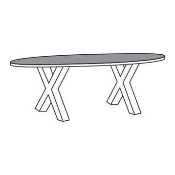 Eettafel TOV-XM Bloemendaal - eettafel, Huis en Inrichting, Tafels | Eettafels, Nieuw, Overige vormen, Overige materialen