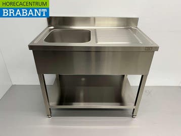 HCB RVS Spoeltafel spoelbak 100 x 60 cm Horeca, Ophalen of Verzenden, Nieuw zonder verpakking