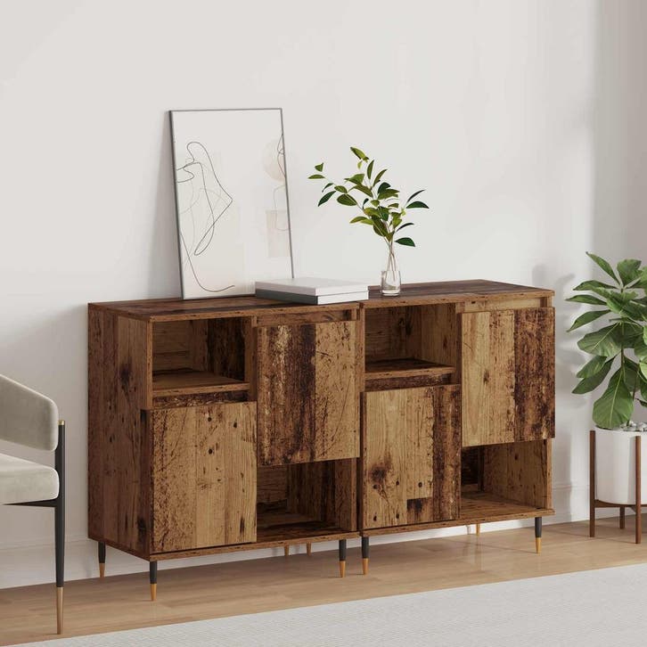 vidaXL Dressoirs 2 st Oud hout, Huis en Inrichting, Kasten | Dressoirs, Nieuw, Minder dan 50 cm, Overige houtsoorten, Verzenden