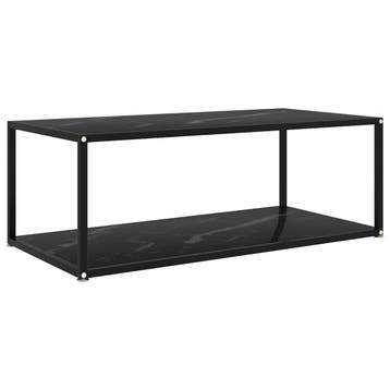 vidaXL Salontafel 100x50x35 cm gehard glas zwart, 100 tot 150 cm, Verzenden, Nieuw, 50 tot 100 cm