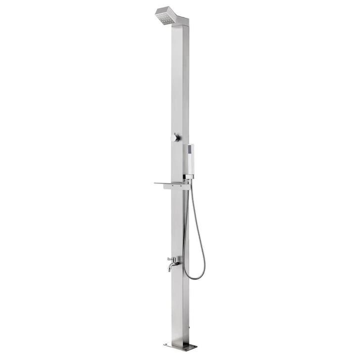 vidaXL Buitendouche 220 cm roestvrij staal, Tuin en Terras, Zwembad-toebehoren, Nieuw, Verzenden