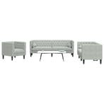 vidaXL 3-delige Loungeset Chesterfield met bolsters fluweel, Huis en Inrichting, Banken | Bankstellen, Verzenden, Nieuw, Vierpersoons of meer