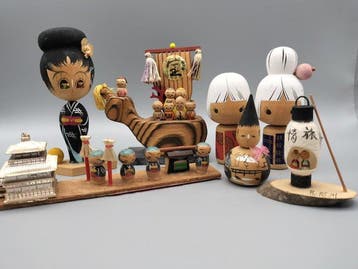 Vintage Japanse creatieve Kokeshi volkskunst - Hout - Japan