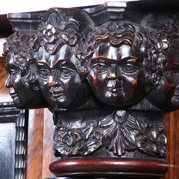 Museale kolom- of Kussenkast  ca 1665 in palissander met ebb, Ophalen of Verzenden