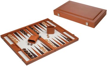 Luxe Backgammon – Cognacbruin (47cm) | Philos -, Verzenden, Nieuw