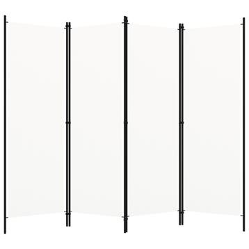 vidaXL Kamerscherm met 4 panelen 200x180 cm wit, Verzenden, Nieuw