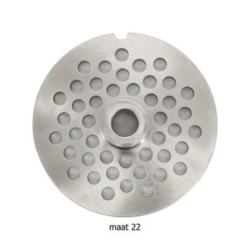 HCB Plaat gehaktmolen - maat 22 - 6 mm - RVS, Verzenden, Nieuw in verpakking, Bakkerij en Slagerij